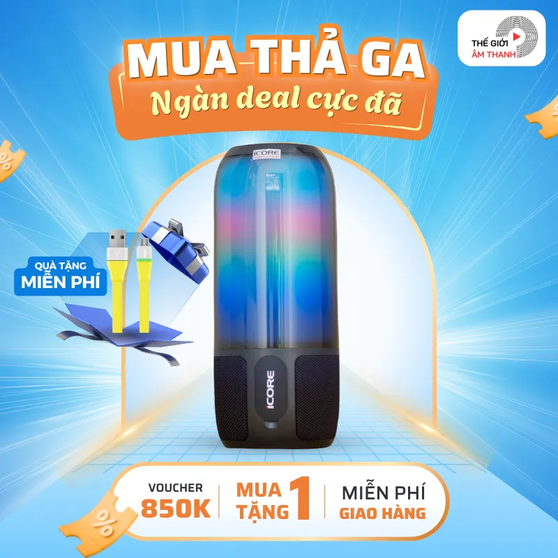 Ảnh Loa Bluetooth Có Đèn iCore B800 - CHÍNH HÃNG STORE 1