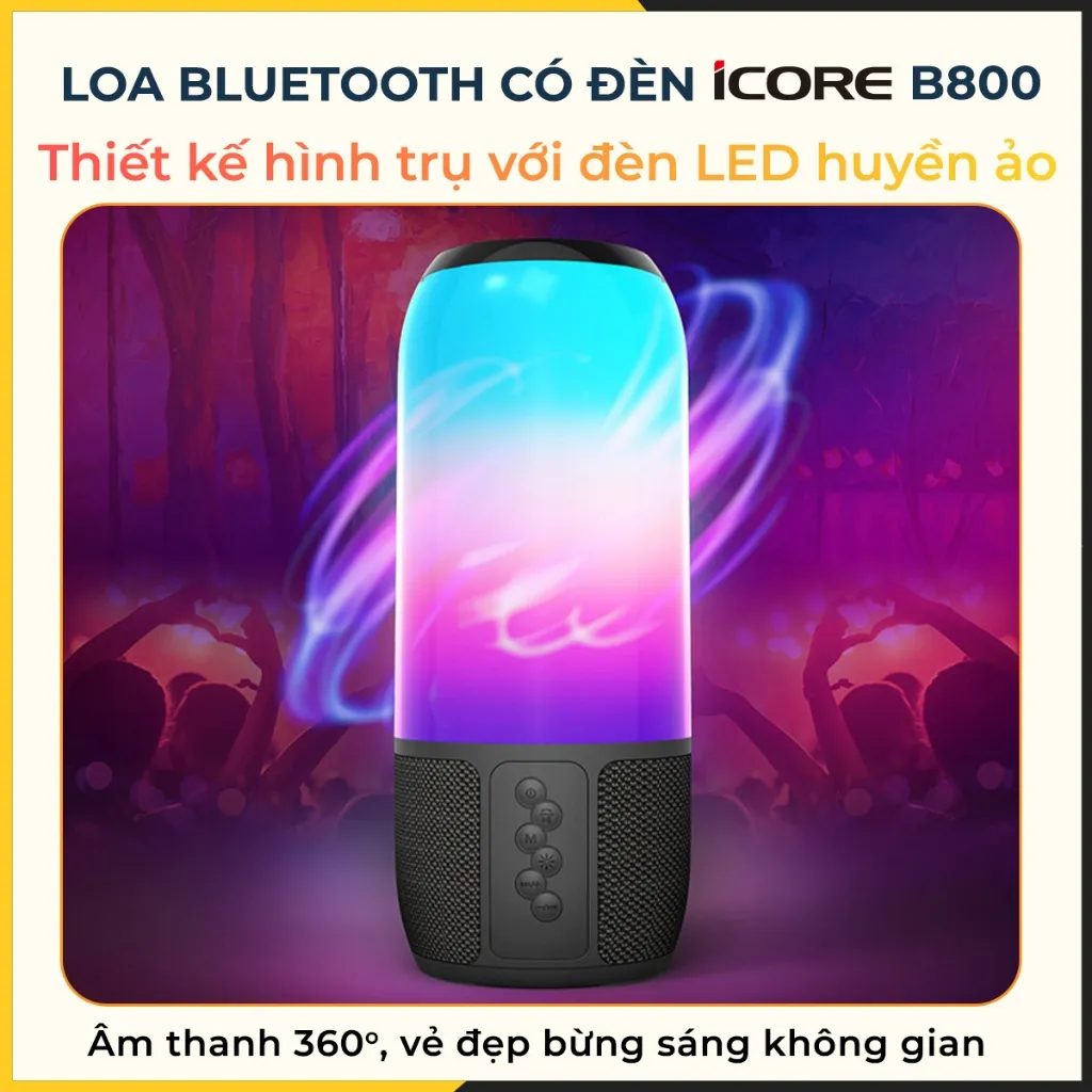 Ảnh Loa Bluetooth Có Đèn iCore B800 - CHÍNH HÃNG STORE 4
