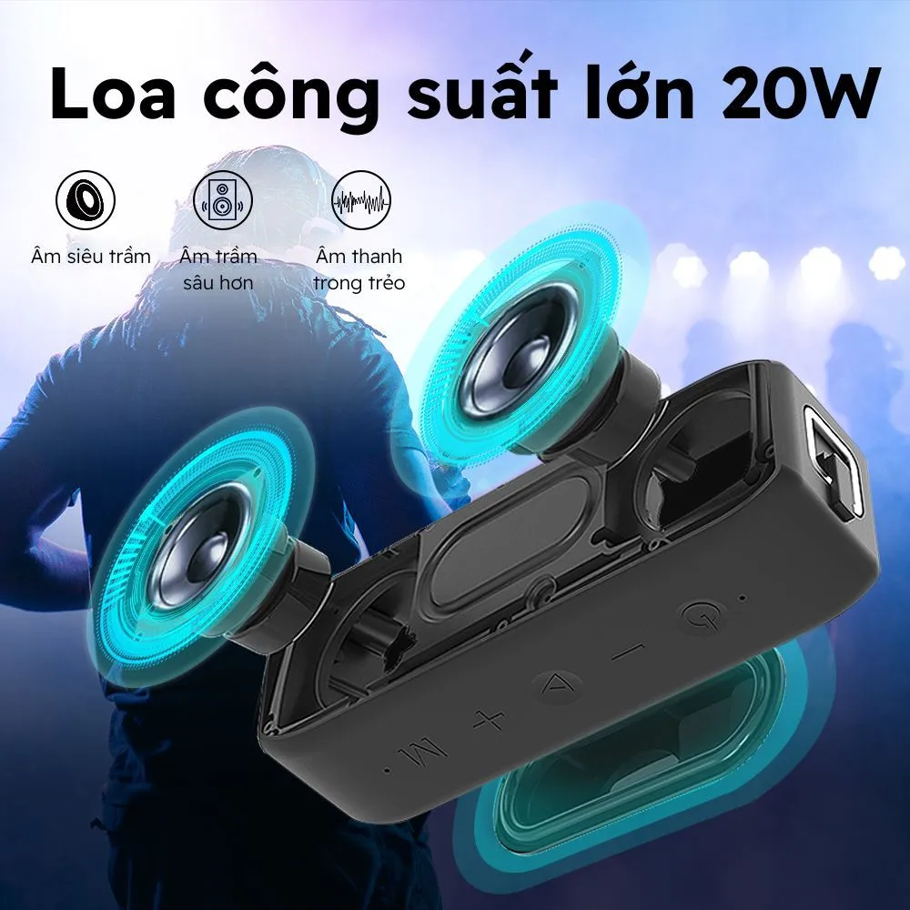 Ảnh Loa Bluetooth di động mini SODLK TX5 Hệ thống âm thanh vòm 20W | Bluetooth 5.0 | Chống Nước IPX7 | BẢO HÀNH 12 Tháng 2