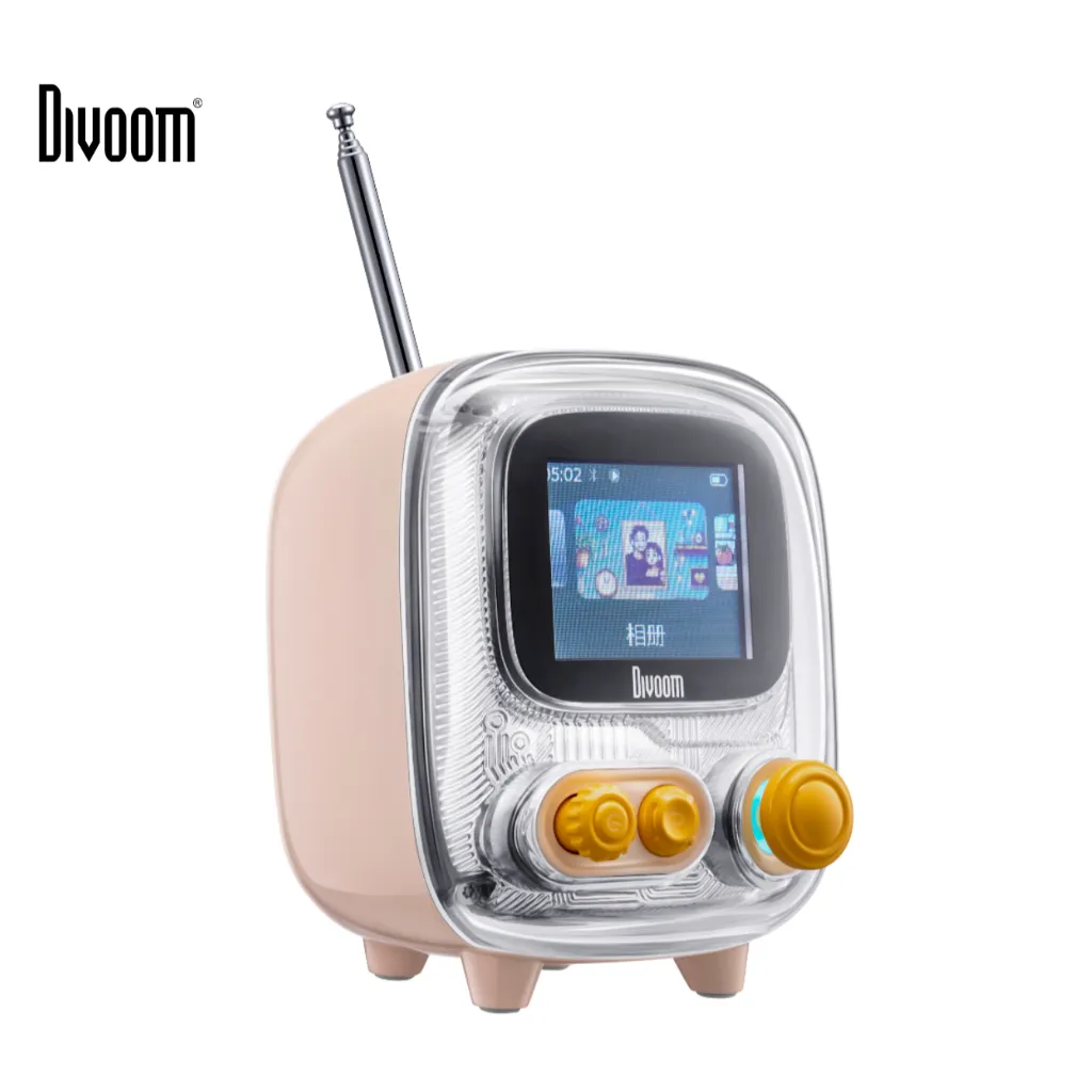 Ảnh Loa bluetooth Divoom Tiivoo 2 màn hình led pixel art, hiển thị lời bài hát, đồng hồ, phong cách retro thiết kế cổ điển 2