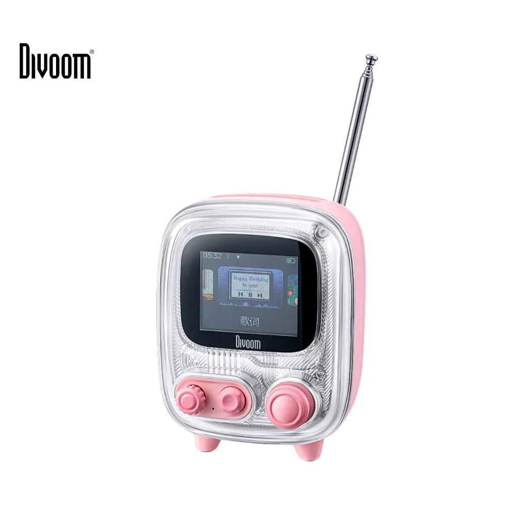 Ảnh Loa bluetooth Divoom Tiivoo 2 màn hình led pixel art, hiển thị lời bài hát, đồng hồ, phong cách retro thiết kế cổ điển 3
