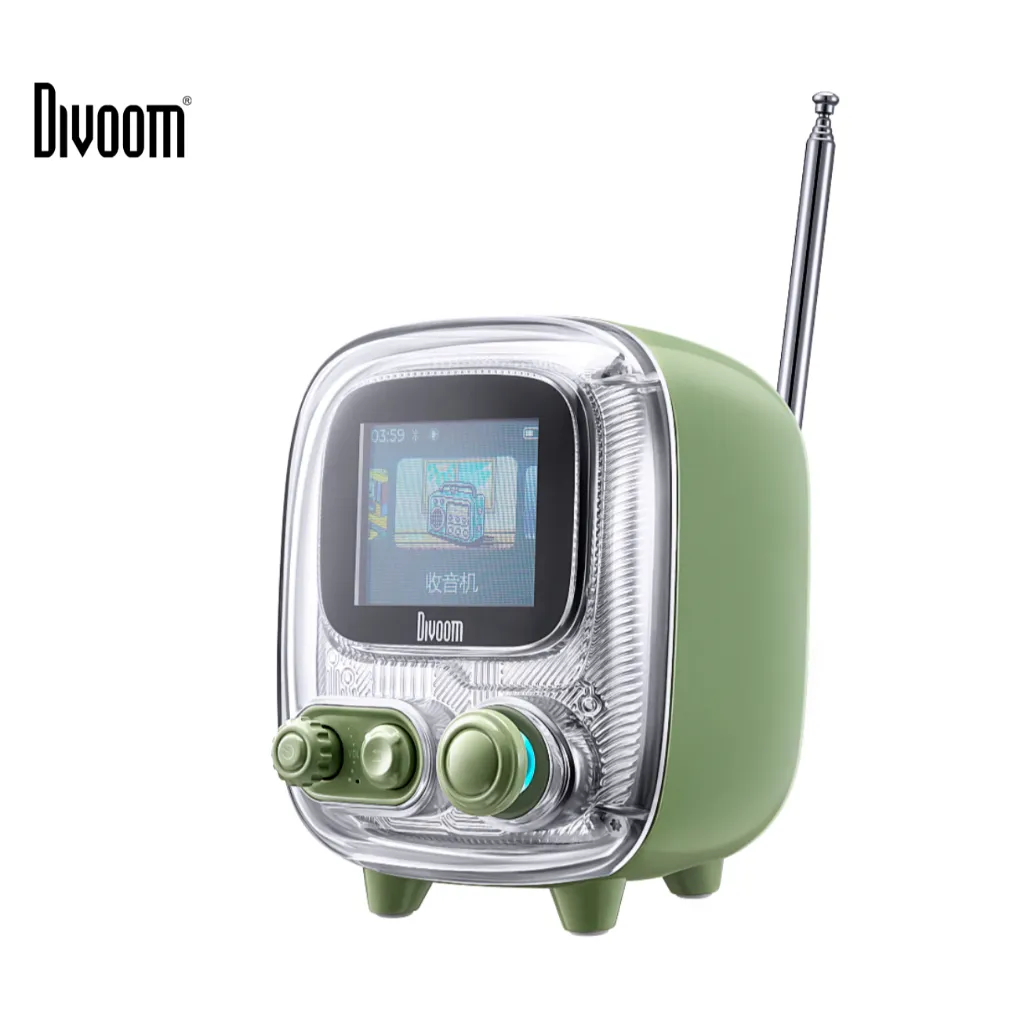 Ảnh Loa bluetooth Divoom Tiivoo 2 màn hình led pixel art, hiển thị lời bài hát, đồng hồ, phong cách retro thiết kế cổ điển 4