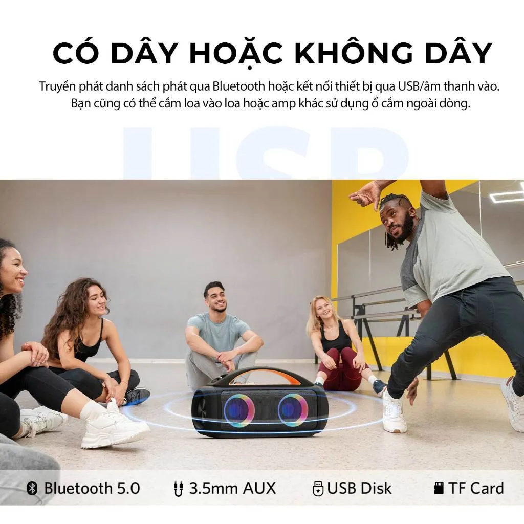 Ảnh Loa bluetooth Earfun Uboom Raver, công suất 90W, thời gian nghe 6h, có cổng mic 6.5mm 4