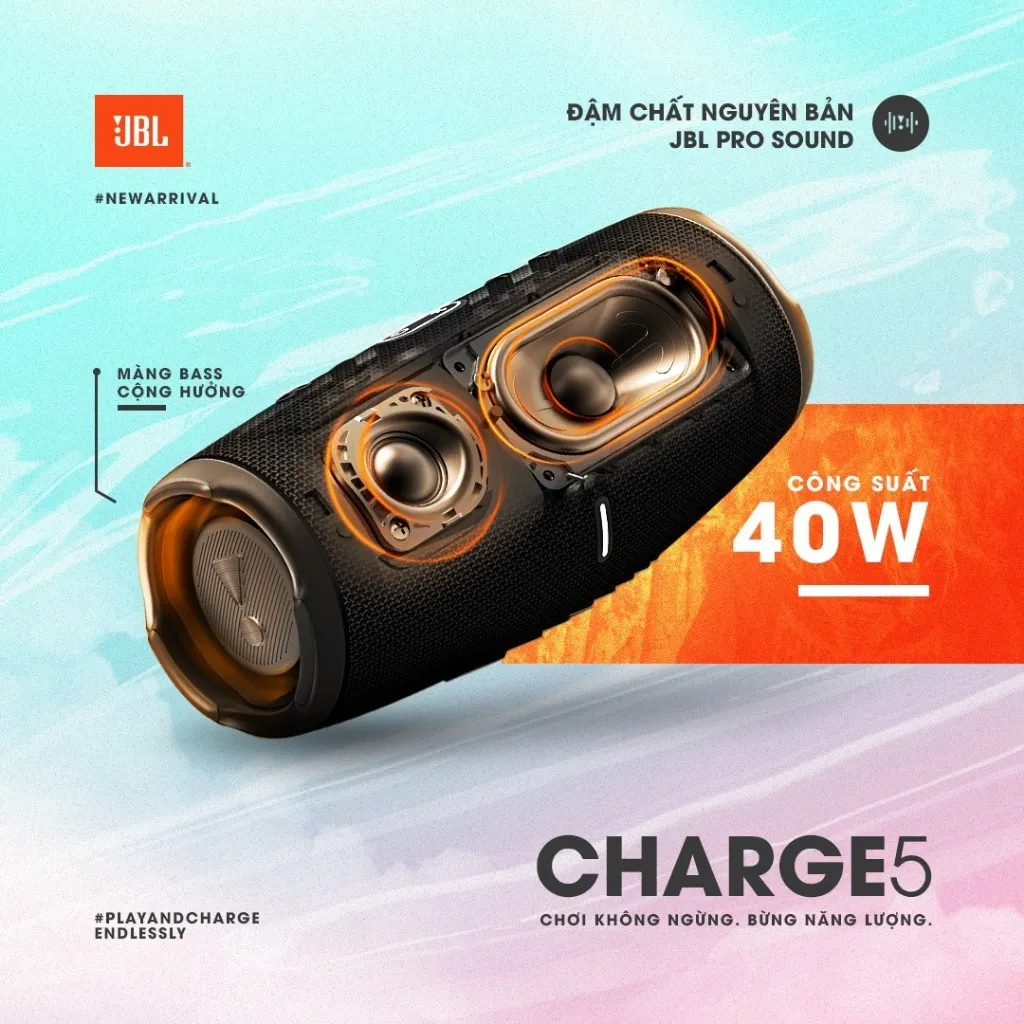 Ảnh Loa Bluetooth JBL Charge 5 - Hàng Chính Hãng 2