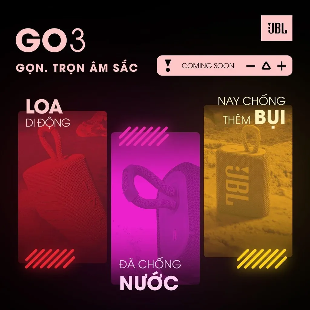 Ảnh Loa Bluetooth JBL GO 3 Công Suất 4.2W Nghe Nhạc Tới 5h Chống Nước IP67 Kết Nối Bluetooth 5.1 2