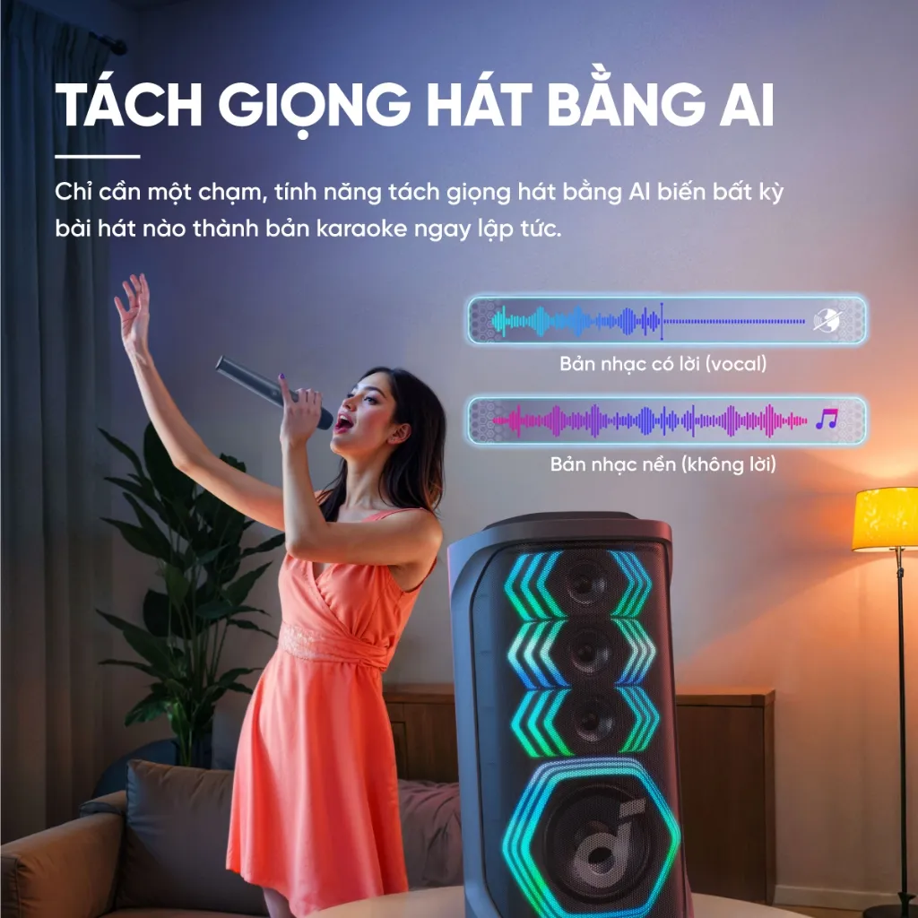 Ảnh Loa bluetooth karaoke party soundcore Rave 3 | Công suất 160W | 2 mic không dây 2