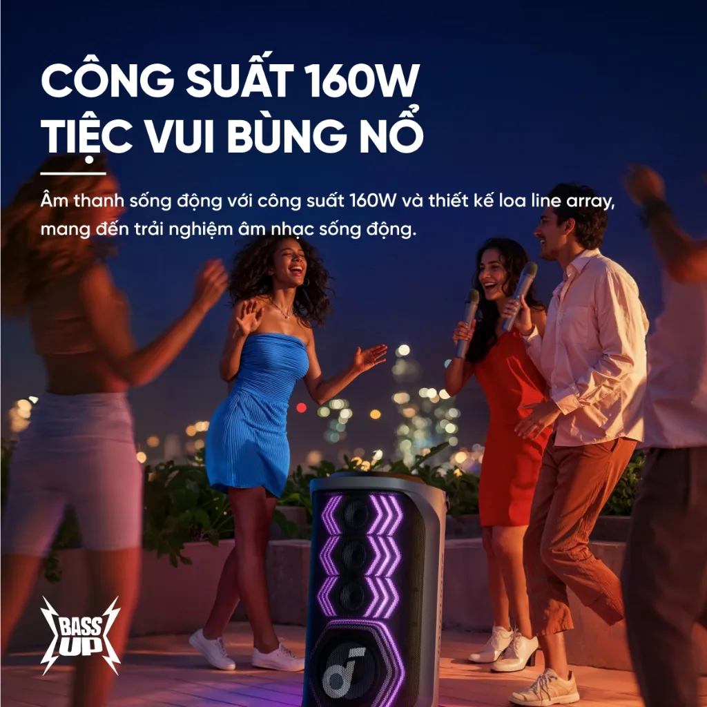 Ảnh Loa bluetooth karaoke party soundcore Rave 3 | Công suất 160W | 2 mic không dây 3