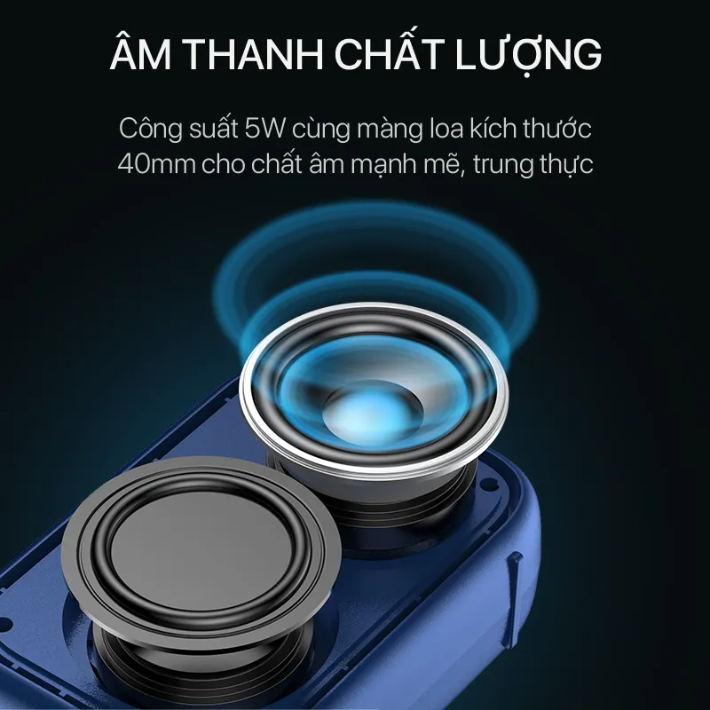 Ảnh Loa Bluetooth Mini 5.0 ROBOT RB100 5W - Pin Lâu, Hỗ Trợ Nghe Nhạc Bằng Thẻ Nhớ TF & USB 3