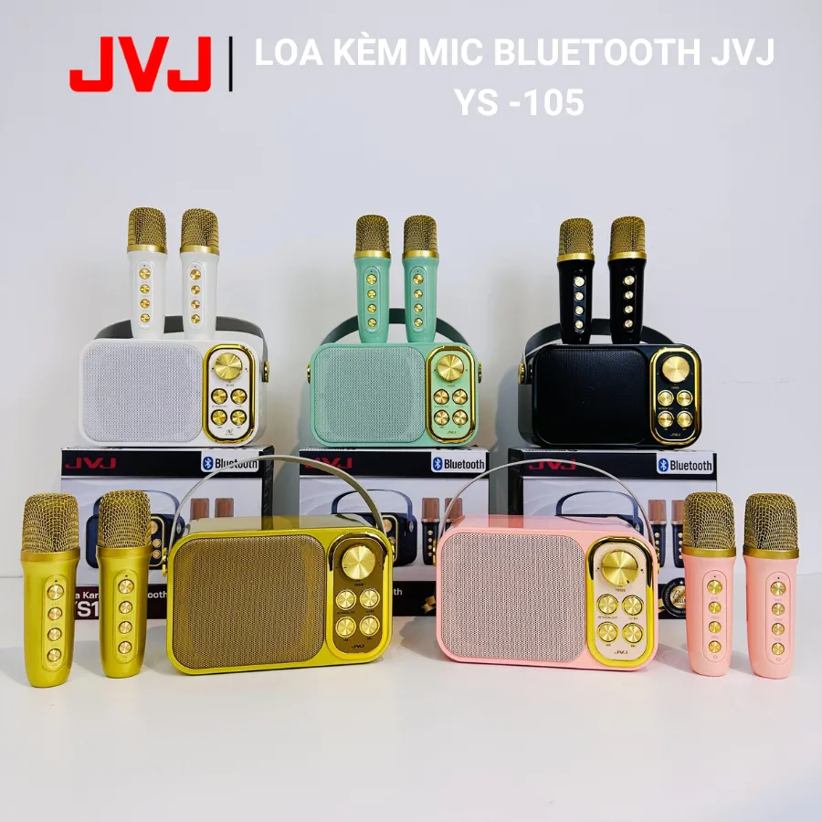 Ảnh Loa bluetooth mini karaoke kèm mic JVJ YS-103 1 mic / Loa Ys-105 2 mic công suất 10W - Bảo hành chính hãng 06 Tháng 2
