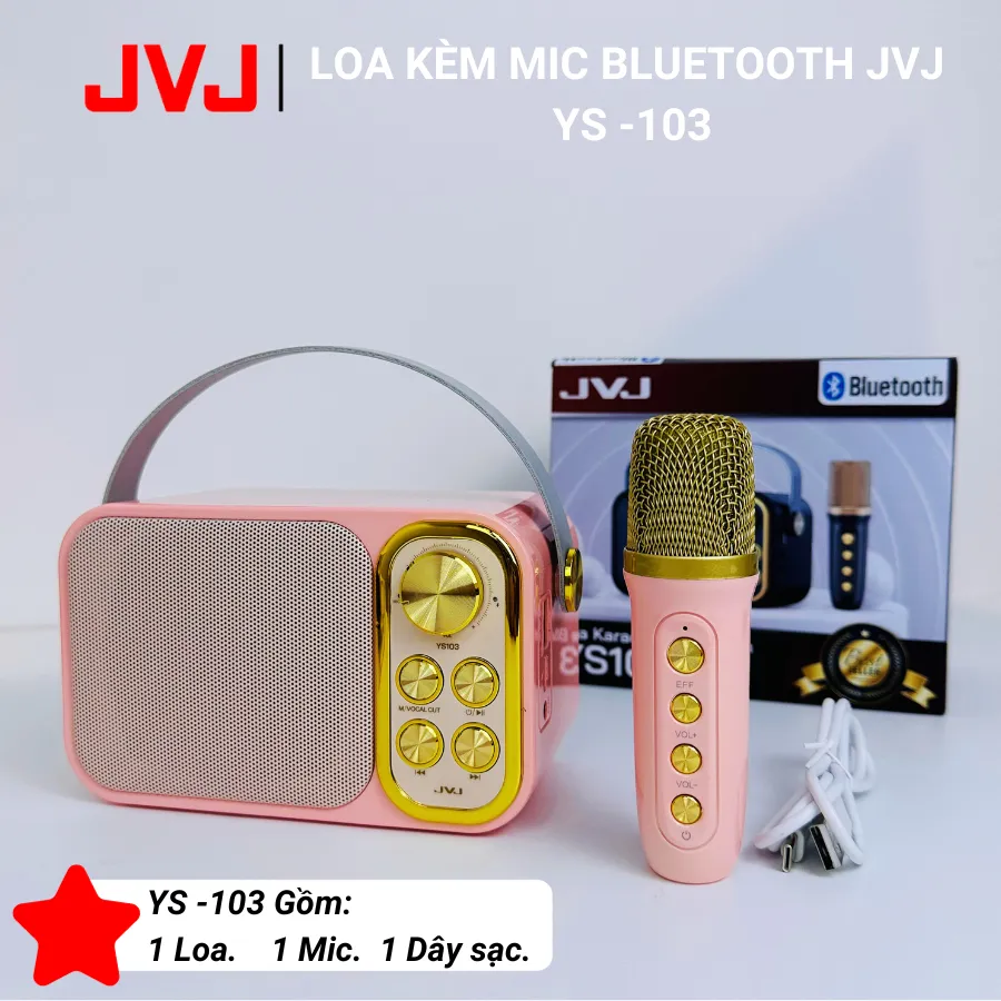 Ảnh Loa bluetooth mini karaoke kèm mic JVJ YS-103 1 mic / Loa Ys-105 2 mic công suất 10W - Bảo hành chính hãng 06 Tháng 3