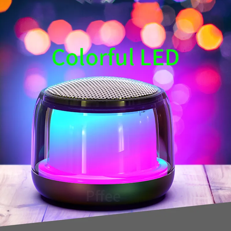 Ảnh Loa Bluetooth mini PFFEE không dây có đèn LED với micro 1