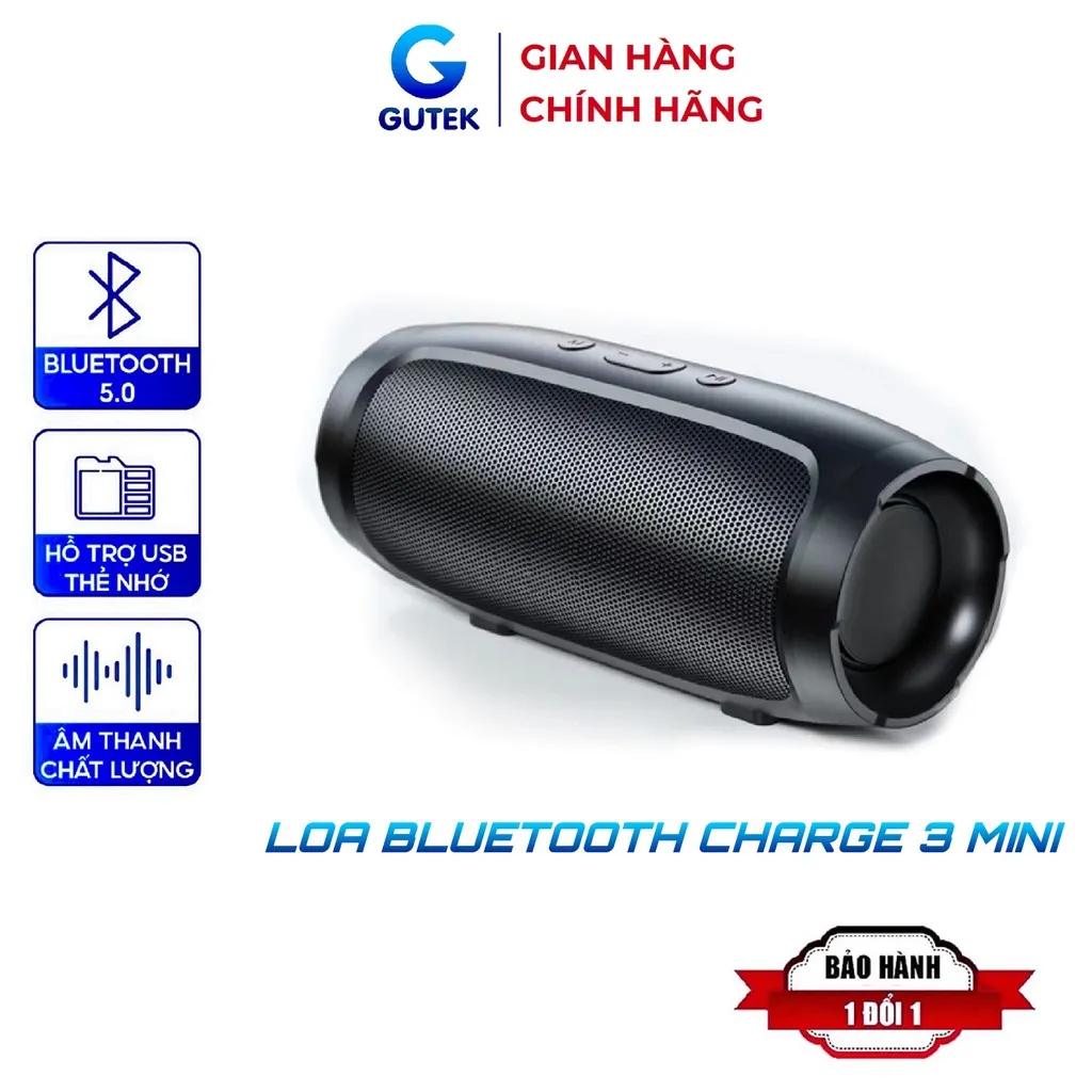Ảnh Loa bluetooth nghe nhạc Gutek charge 3 mini không dây cầm tay nhỏ gọn cắm usb thẻ nhớ 1