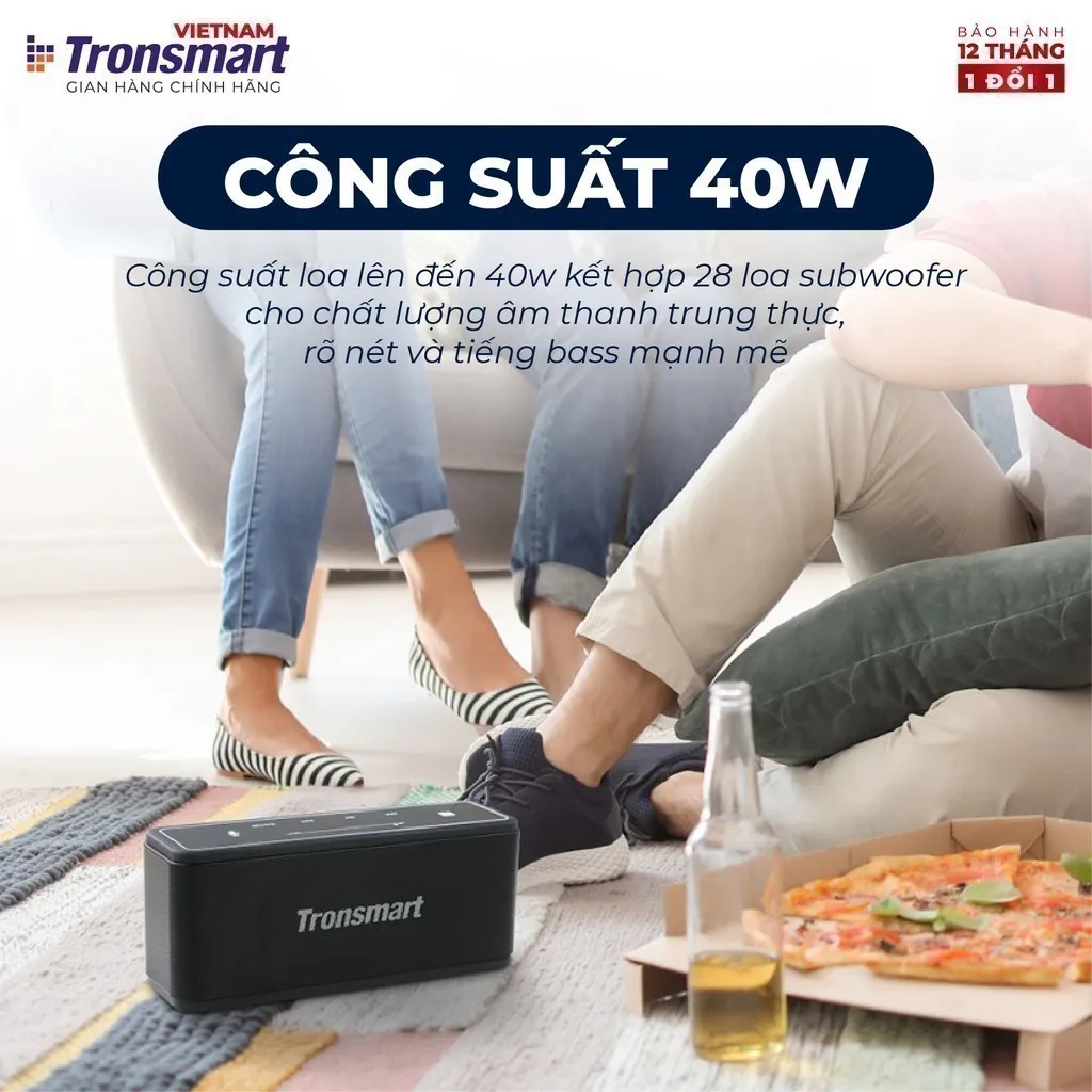 Ảnh Loa Bluetooth Tronsmart Element Mega | Công suất 40W | Công nghệ âm thanh 3D | 15h chơi nhạc | Bảo Hành 12 tháng 3