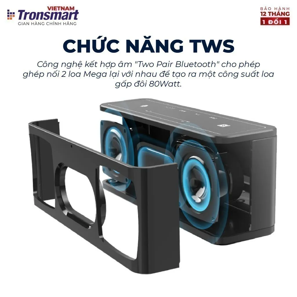 Ảnh Loa Bluetooth Tronsmart Element Mega | Công suất 40W | Công nghệ âm thanh 3D | 15h chơi nhạc | Bảo Hành 12 tháng 4