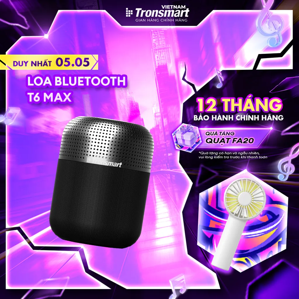 Ảnh Loa Bluetooth Tronsmart Element T6 Max | Công suất 60W | Âm thanh vòm 360° | 20H phát nhạc | Bảo hành 12 tháng 1