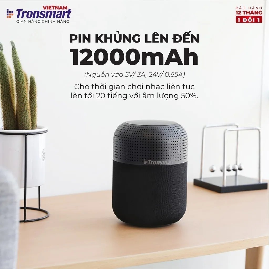 Ảnh Loa Bluetooth Tronsmart Element T6 Max | Công suất 60W | Âm thanh vòm 360° | 20H phát nhạc | Bảo hành 12 tháng 4