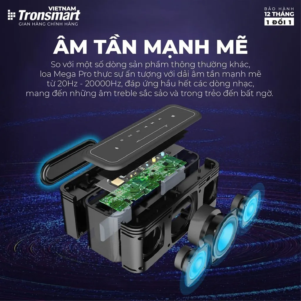 Ảnh Loa Bluetooth Tronsmart Element Mega Pro | Công suất 60W | Công nghệ SoundPulse | Cảm Ứng Chạm | Bảo Hành 12 tháng 3