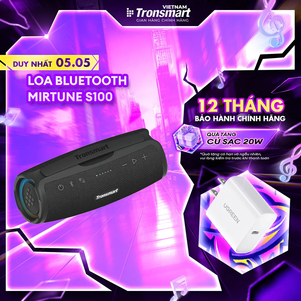 Ảnh Loa Bluetooth Tronsmart MIRTUNE S100 V5.3 | Công Suất 50W | Công nghệ SoundPulse |  Kháng nước IPX7 | Bảo hành 12 tháng 1
