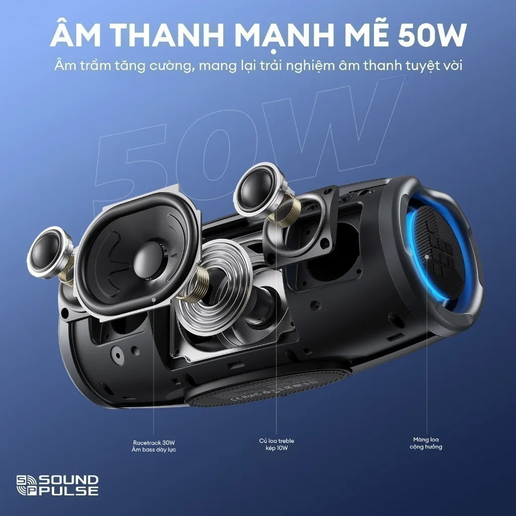 Ảnh Loa Bluetooth Tronsmart MIRTUNE S100 V5.3 | Công Suất 50W | Công nghệ SoundPulse |  Kháng nước IPX7 | Bảo hành 12 tháng 3