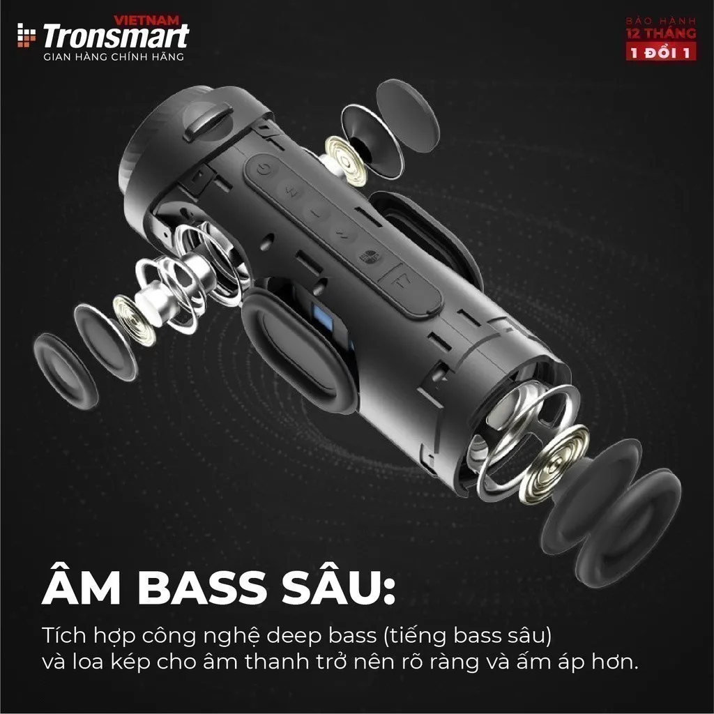 Ảnh Loa Bluetooth Tronsmart T7 V5.3 | Công suất 30W | Âm thanh 360° | Chống nước IPX7 | Hỗ trợ thẻ nhớ | Bảo hành 12 tháng 2