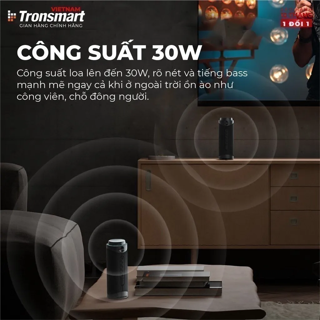 Ảnh Loa Bluetooth Tronsmart T7 V5.3 | Công suất 30W | Âm thanh 360° | Chống nước IPX7 | Hỗ trợ thẻ nhớ | Bảo hành 12 tháng 4