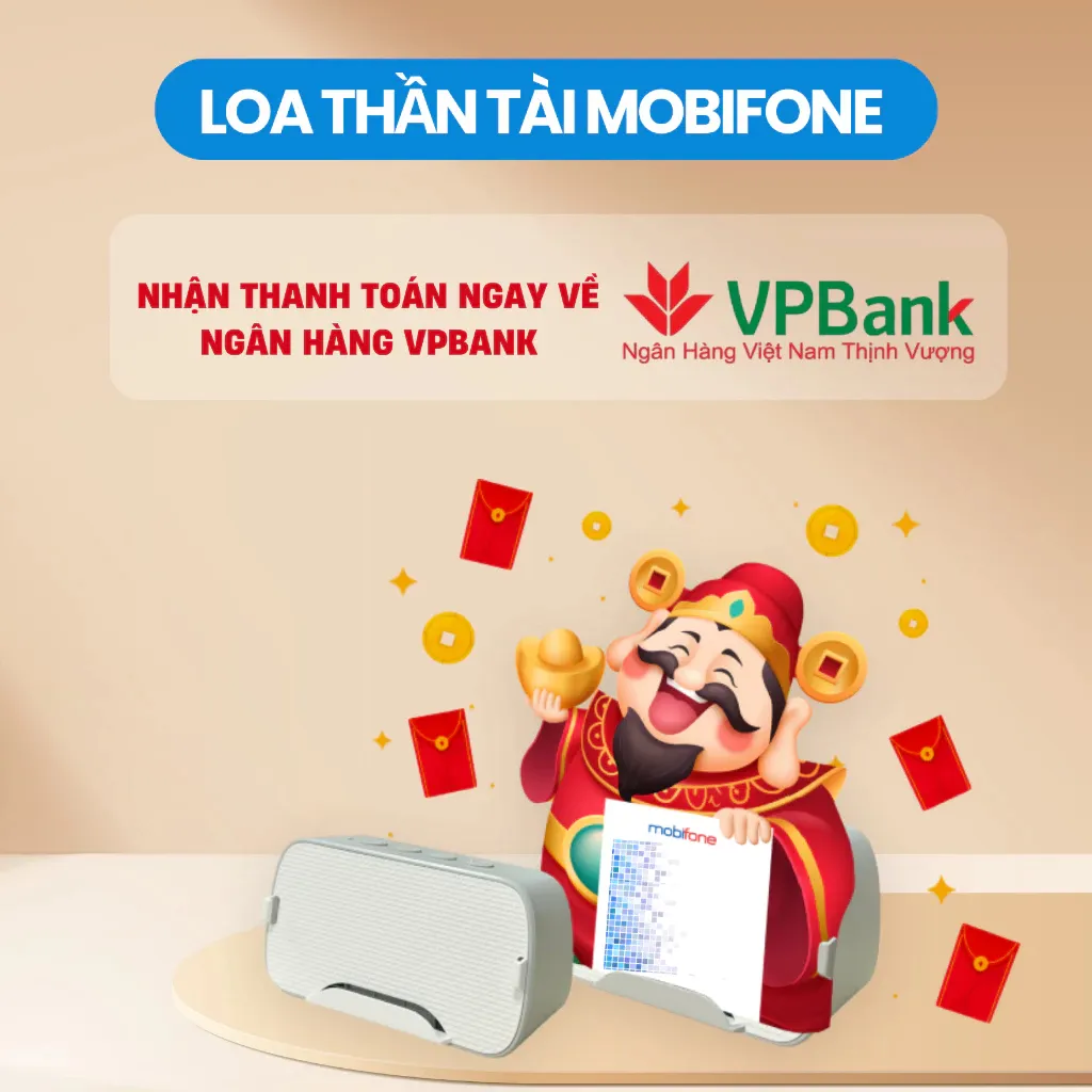 Ảnh Loa ngân hàng VPBank - Loa thông báo chuyển khoản - Loa thần tài MobiFone - Hàng chính hãng 1