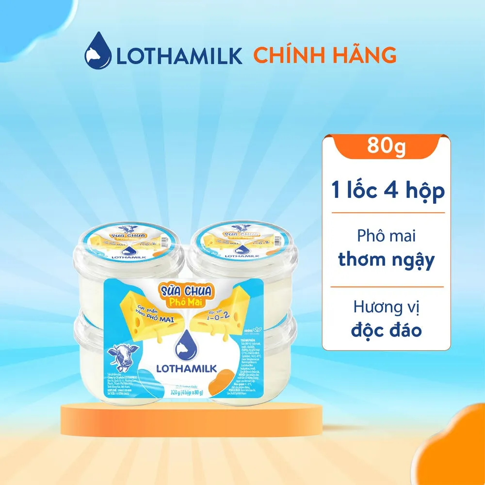 Ảnh Lốc 4 hộp sữa chua phô mai Lothamilk 80g 2