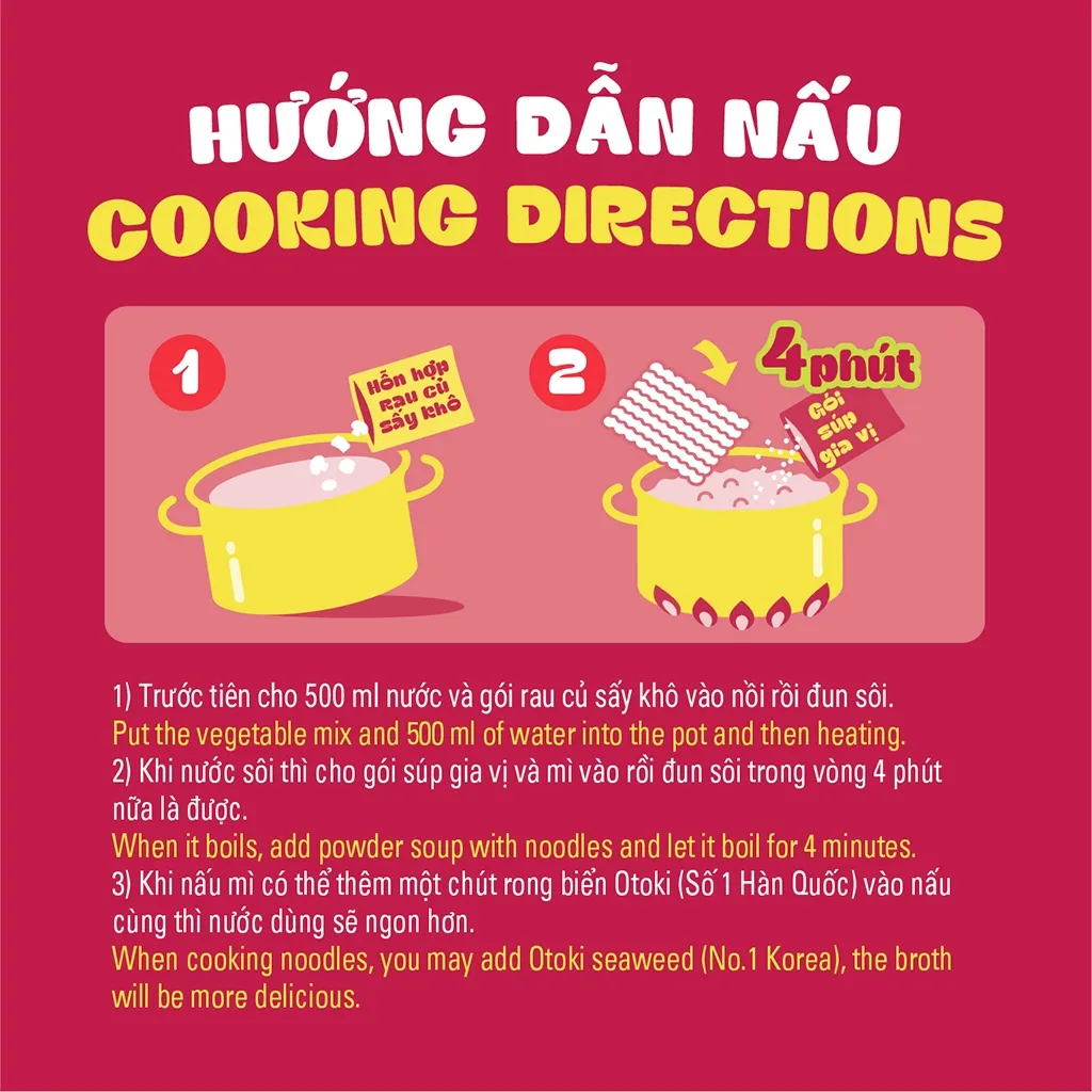 Ảnh Lốc 5 gói mì Jin Cay Otoki hương vị chuẩn Hàn, vị cay bùng nổ (120gx5) 4