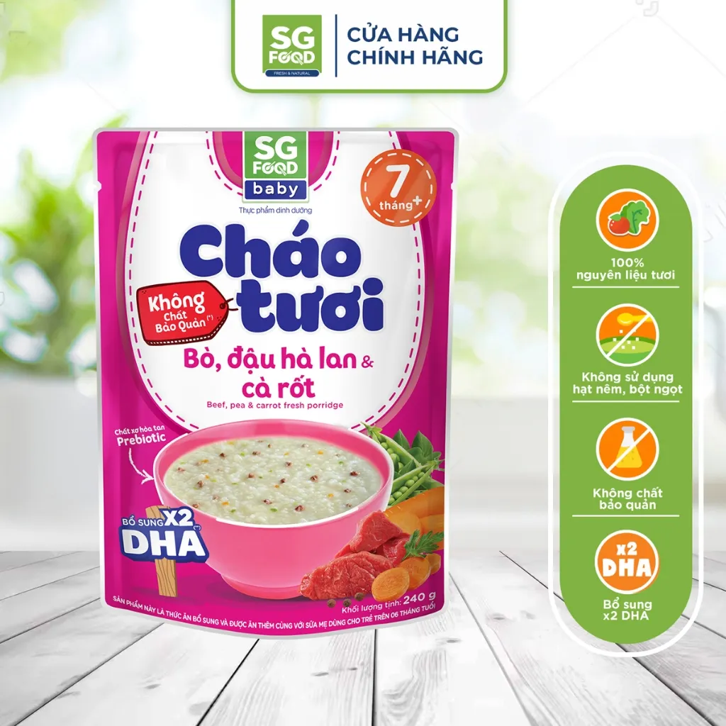 Ảnh Lốc 52 - Combo 5 Cháo Tươi Baby Sài Gòn Food 240g (Gà, Thịt Bằm, Bò, Tôm, Lươn) 2