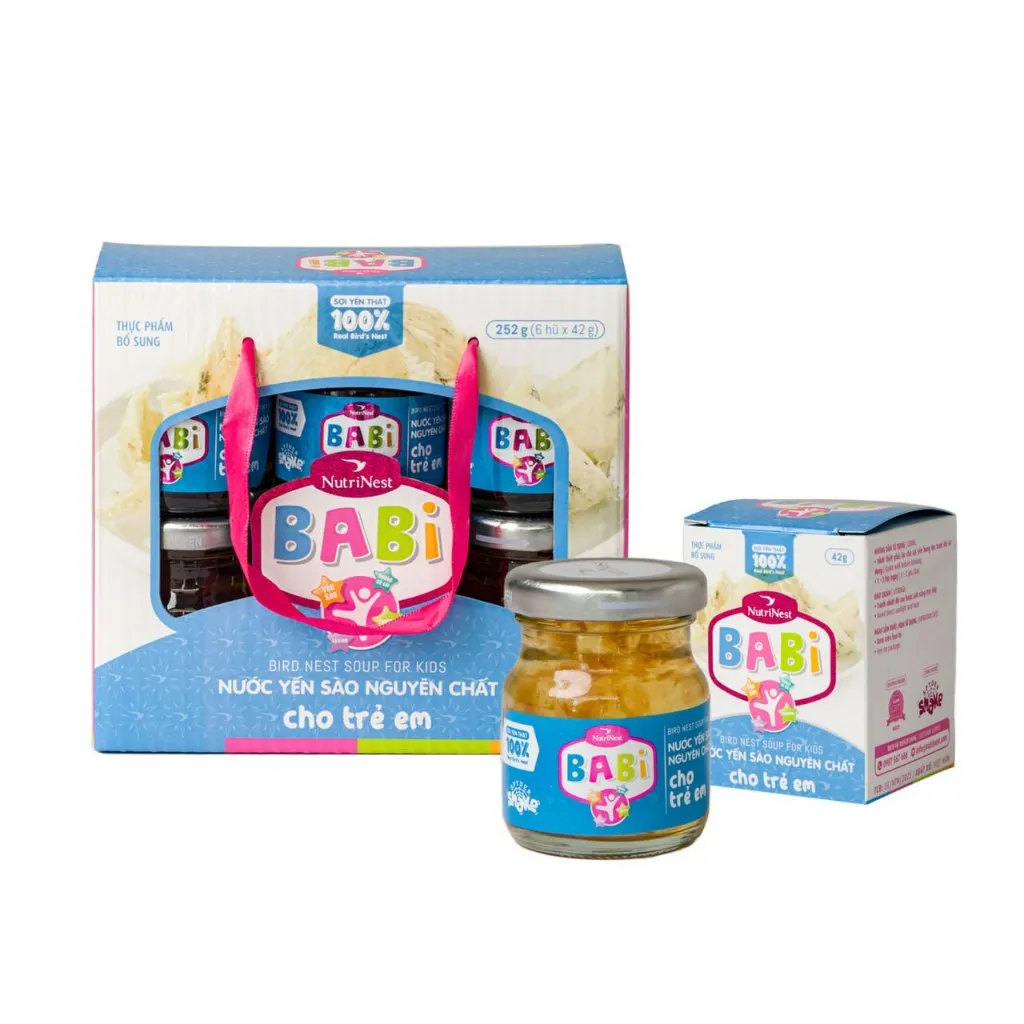 Ảnh Lốc 6 Hũ Nước Yến Sào Cho Trẻ Em Babi Bird - NUTRINEST - (6 hũ x 42g) 1