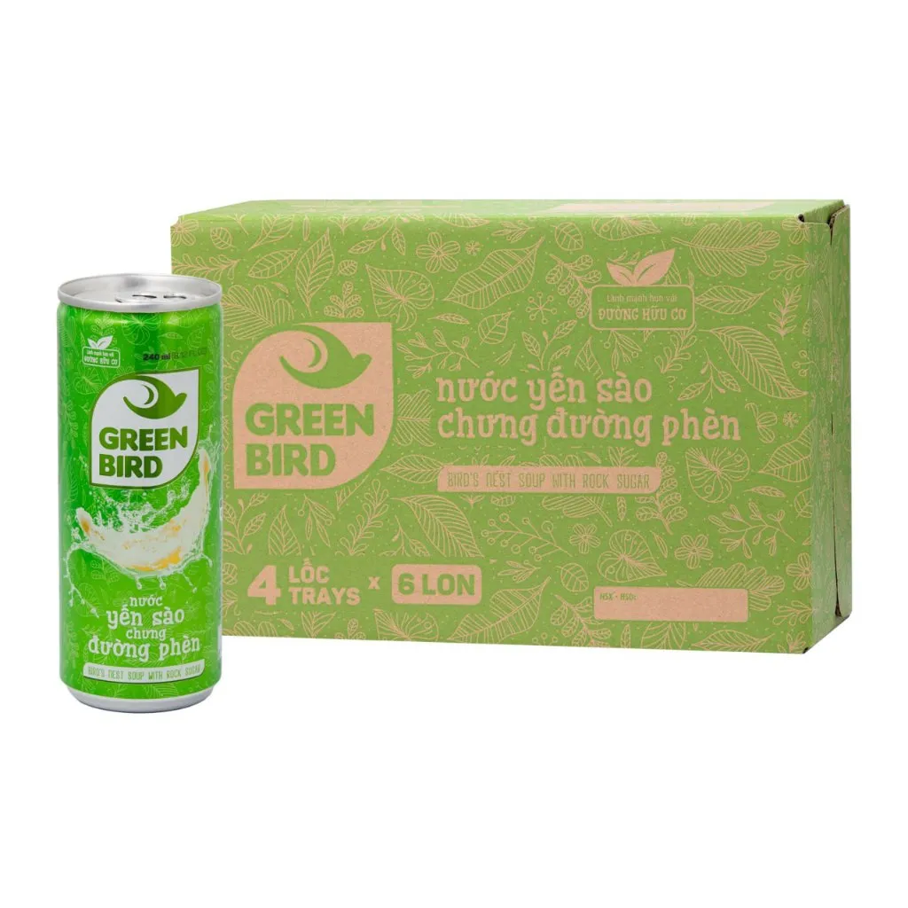 Ảnh Lốc 6 lon Green Bird - Nước Yến Sào Chưng Đường Phèn - Lốc 6 lon * 240ml 2