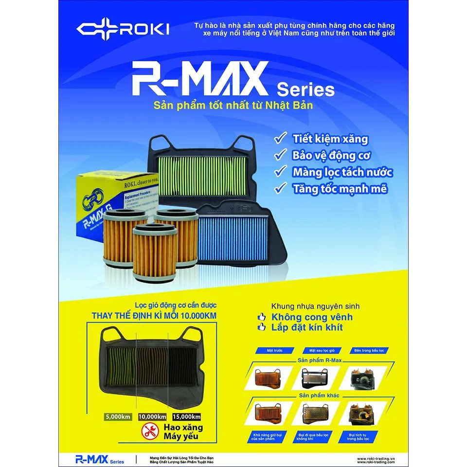 Ảnh Lọc gió R-MAX-G của ROKI JAPAN cho xe Honda Air Blade 110 Fi 4