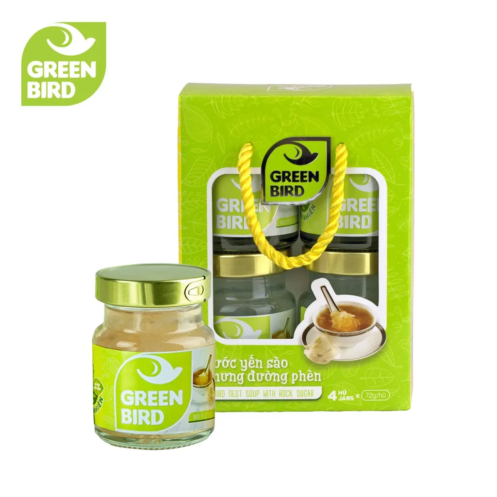 Ảnh Lốc Green Bird Nước Yến Sào Chưng Đường Phèn - 4 Hũ x 72g 2