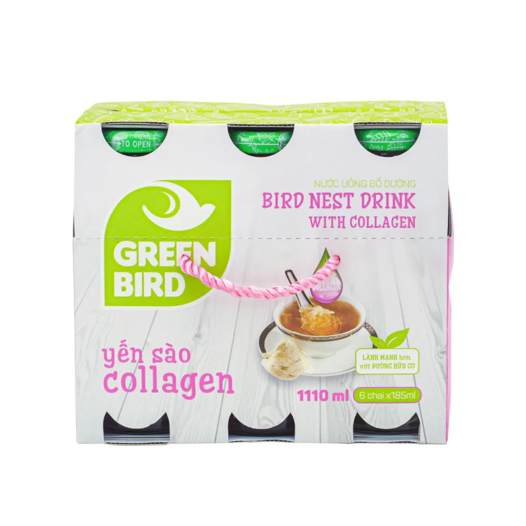 Ảnh Lốc Nước Yến Sào và Collagen - NUTRINEST - 6 chai x 185ml 4