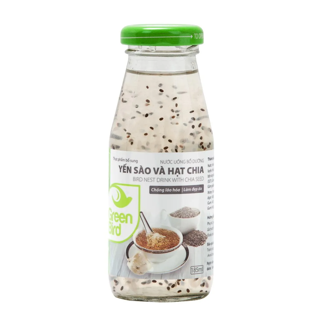 Ảnh Lốc Nước Yến Sào và Hạt Chia - NUTRINEST - 6 chaix185ml 1