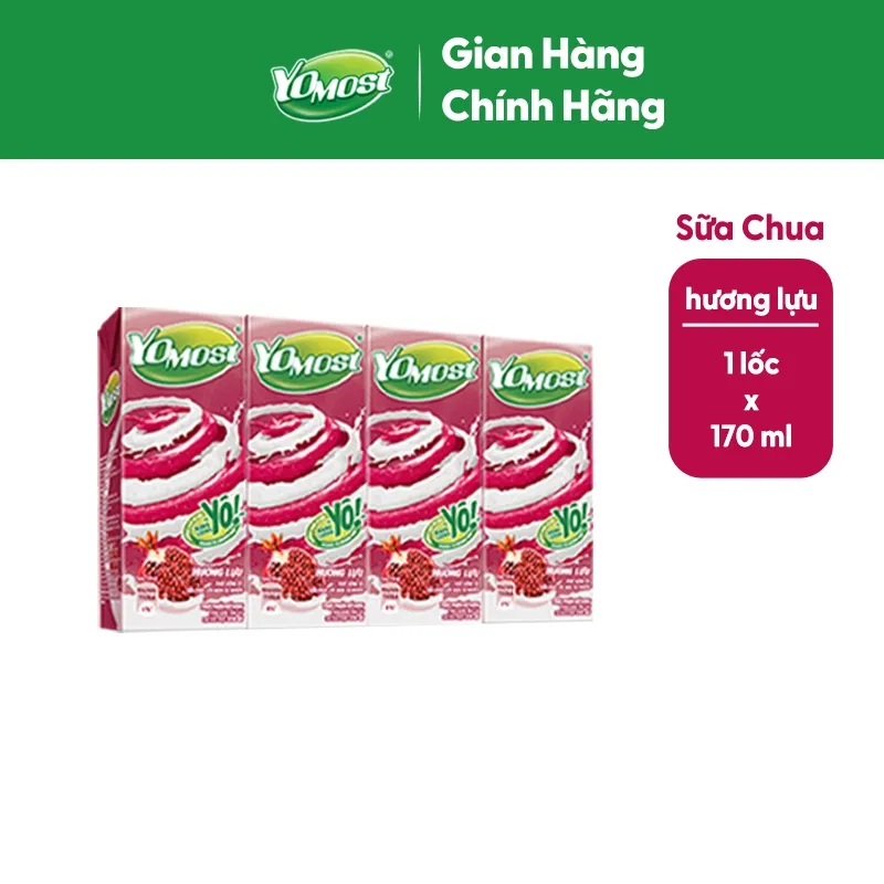 Ảnh Lốc sữa chua lên men tự nhiên Yomost hương lựu 4x170ml 1