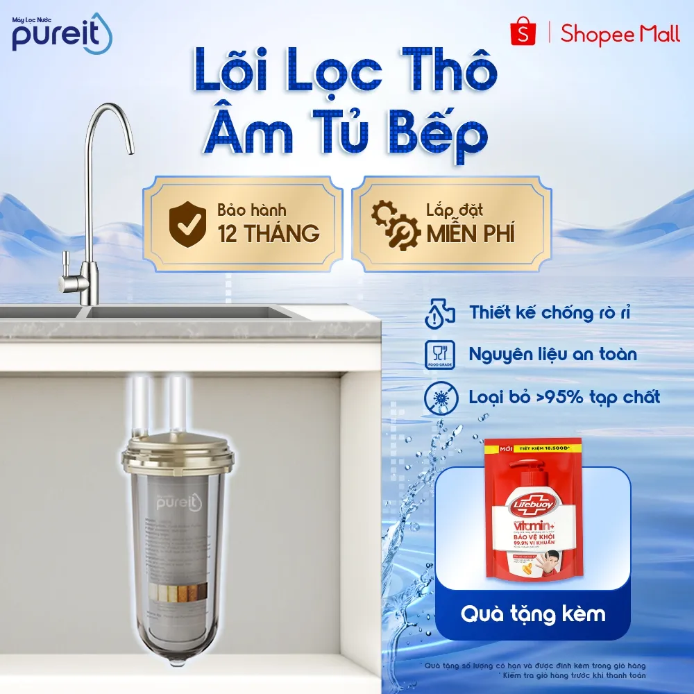 Ảnh Lọc Thô Trong Suốt Âm Tủ Bếp Pureit [BH 12 THÁNG] 1