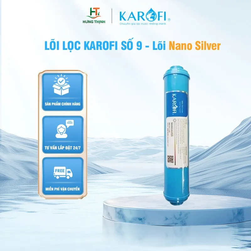 Ảnh Lõi Lọc Karofi Số 9 (Lõi Nano Silver) Hỗ Trợ Tăng Chỉ Số pH, Tạo Nước Kiềm Tính Giúp Trung Hoà Axit 1