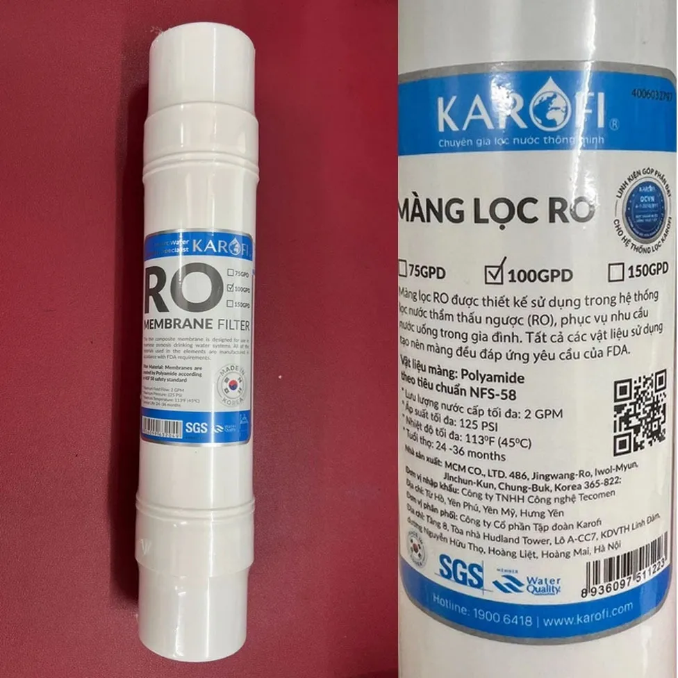 Ảnh Lõi Lọc Nước Số 4 Karofi - Màng RO 100GPD Sản Xuất Tại Hàn Quốc 3