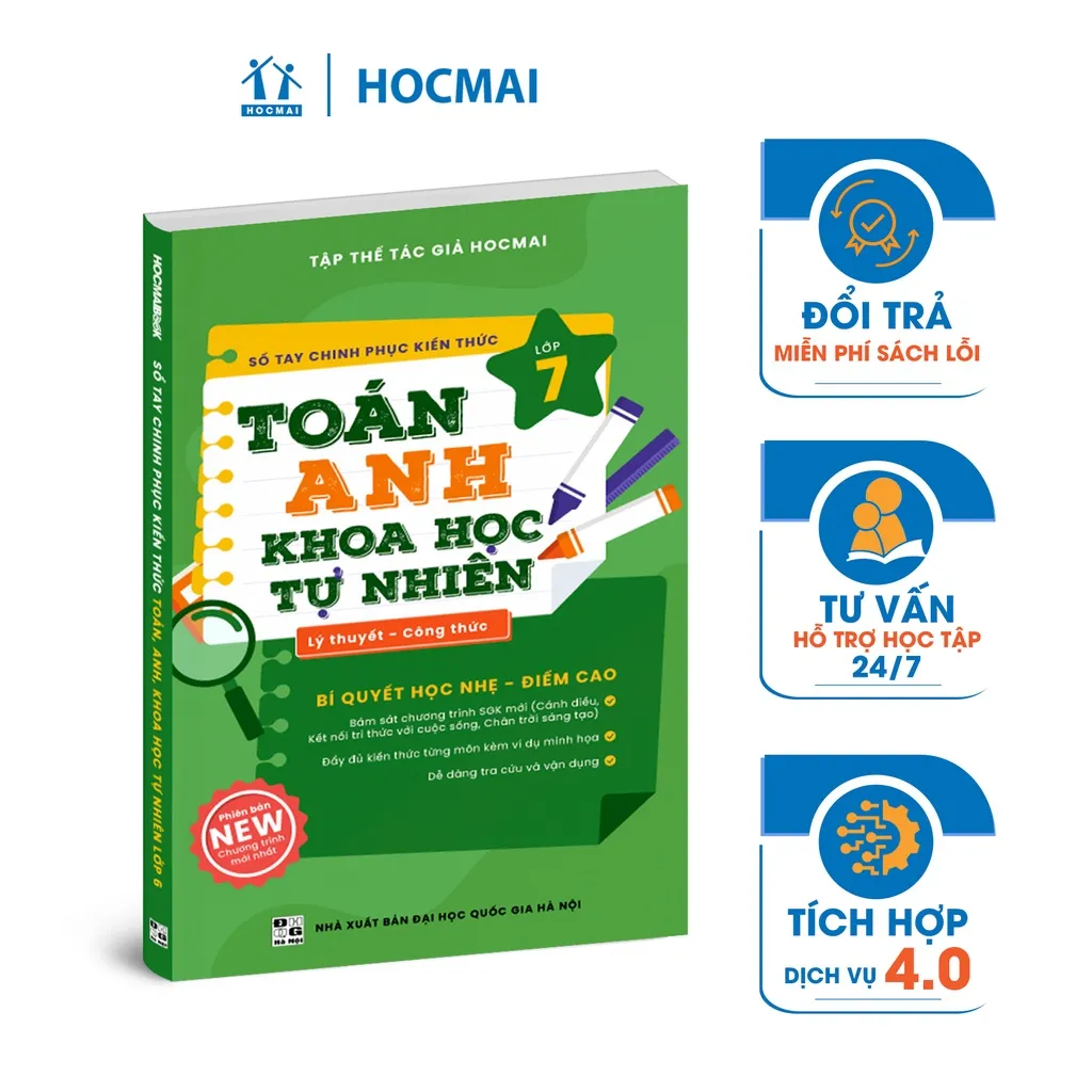 Ảnh Lớp 7 - Sách Sổ tay chinh phục kiến thức Toán - Anh - KHTN lớp 7 - Theo chương trình mới 1