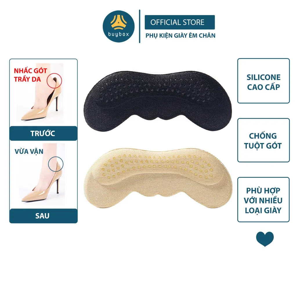 Review Lót Gót Giày Silicone Buybox Chống Trầy, Tuột Gót, Giảm Size Chỉ 8K