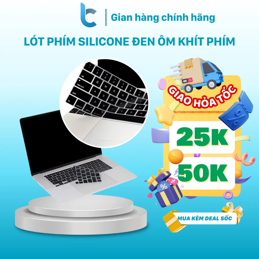 Ảnh Lót Phím Đen Silicon Bảo Vệ Bàn Phím Macbook Chống Bụi Bẩn, Chống Nước, Mềm Mại Lucas 1