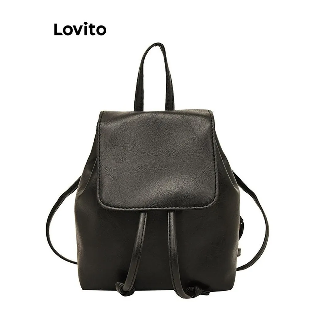 Ảnh Lovito Balo Màu Trơn Đơn Giản Đa Năng Thường Ngày Cho Nữ LFA23192 4