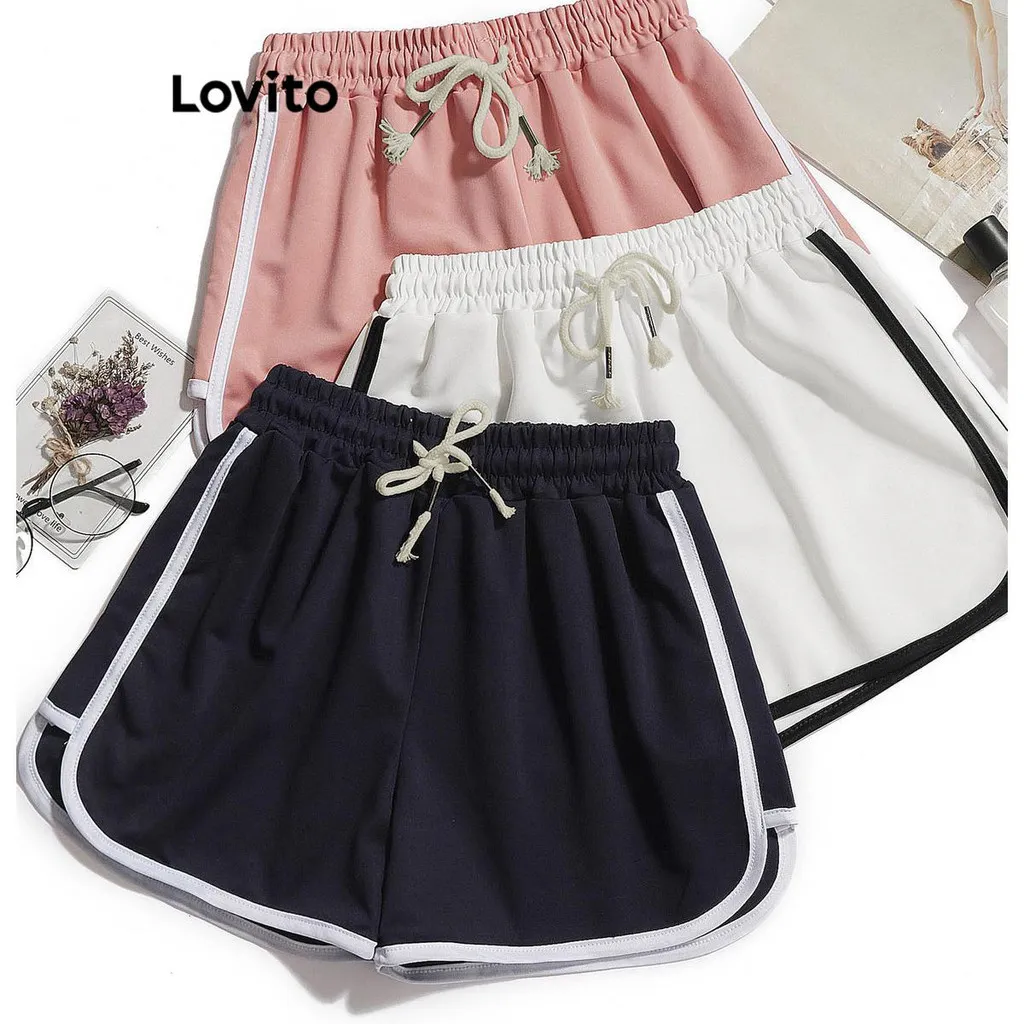 Ảnh Lovito - Quần Short Thể Thao Nữ Phối Viền Tương Phản LNL47151 2