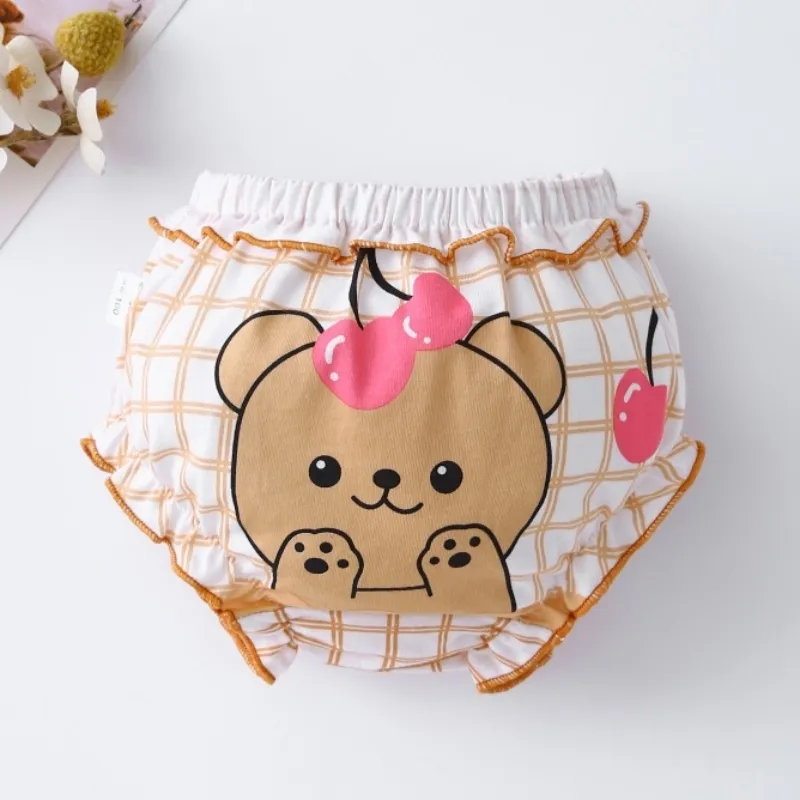 Ảnh Lucky Big Cat® Bé Theo Mùa Bán Chạy 100% cotton Quần Lót Bé Gái 0 - 4 Y Quần Lót Quần Lót Quần Lót Gấu Bông Dễ Thương In Hình Quần Short Sơ Sinh 2