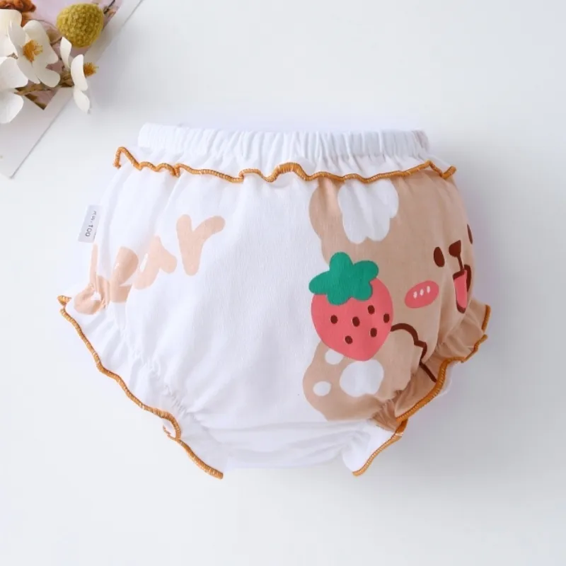 Ảnh Lucky Big Cat® Bé Theo Mùa Bán Chạy 100% cotton Quần Lót Bé Gái 0 - 4 Y Quần Lót Quần Lót Quần Lót Gấu Bông Dễ Thương In Hình Quần Short Sơ Sinh 3