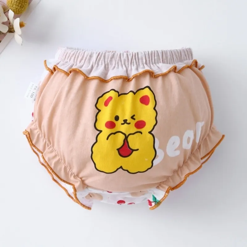 Ảnh Lucky Big Cat® Bé Theo Mùa Bán Chạy 100% cotton Quần Lót Bé Gái 0 - 4 Y Quần Lót Quần Lót Quần Lót Gấu Bông Dễ Thương In Hình Quần Short Sơ Sinh 4
