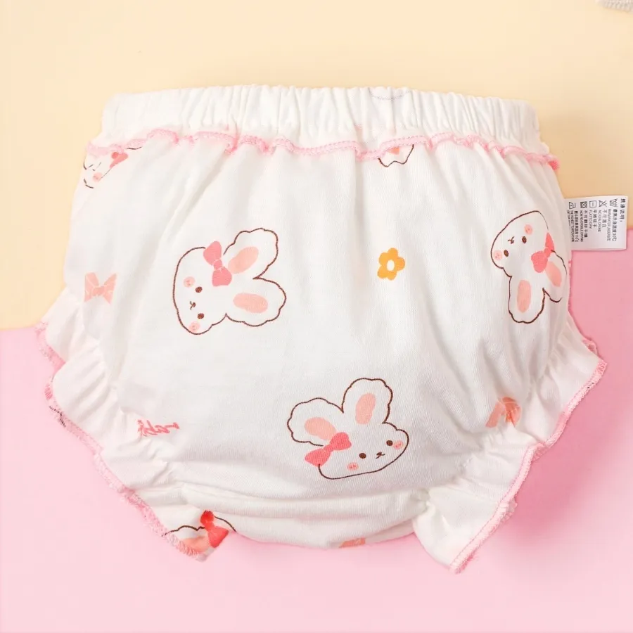 Ảnh Lucky Big Cat® Set 4 quần lót Luckybigcat cotton in họa tiết xinh xắn thoải mái cho bé 1