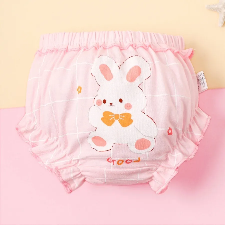 Ảnh Lucky Big Cat® Set 4 quần lót Luckybigcat cotton in họa tiết xinh xắn thoải mái cho bé 3