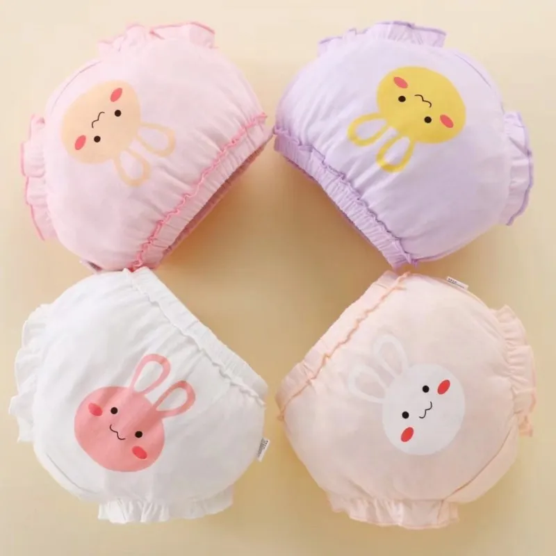 Ảnh Lucky Big Cat®100% Cotton Nguyên Chất Trẻ Em Bé Gái Quần Lót Boxer Bé Trẻ Em Đáng Yêu Dễ Thương Quần Lót Mềm Mại 0-4 Tuổi Bé Gái 1